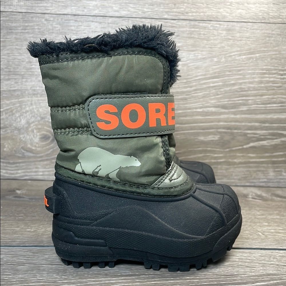 Sorel Snow Commander Stone Green Alpine Tundra Warm Waterproof Toddler Sz 6 Boot